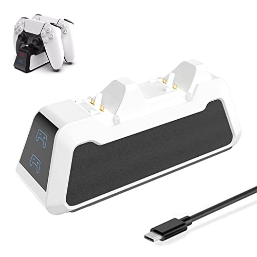 Ruiqas PS5 Controller Charging Station Dual Dock Fast Charging Station for Playstation 5 Controller Cover
