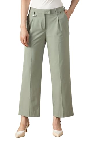 Image of Van Heusen Women's Regular Fit Mid Rise Casual Straight Pants