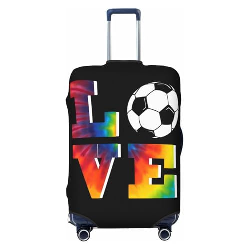 Rainbow Love Soccer Football Luggage Cover For Travel Suitcase Protector Fits 18-32 Inch Case Medium