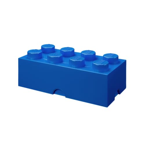 Boîte de Rangement LEGO Brique 8 Plots bleu - Boîte Empilable avec Couvercle, 12,1 l – Produit LEGO, Rangement Bureau, Chambre, Boîte à Jouets