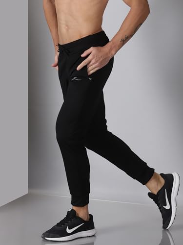 Image of Kraasa Solid Joggers Gym Pants for Men | Slim Fit Athletic Track Pants | Casual Running Workout Pants with Pockets |Solid Men Track Pants Solid Men Track Pants