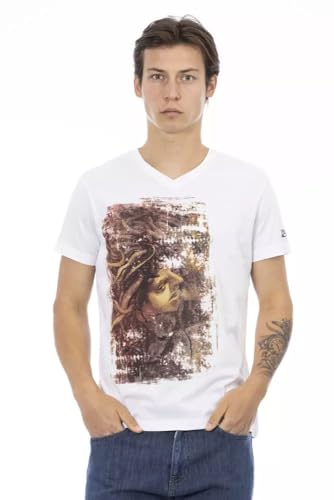 T-shirt en coton blanc anti-déformation pour homme Trussardi Action