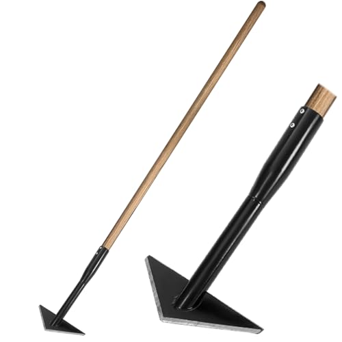 ElaraBerry 6 Inch Wide Triangle Hoe with 60 Inch Long Wood Handle Scuffle Hoe with Triangle Head Gardening Tool Steel for Quickly Weeding and Cultivating - Thumbnail 7