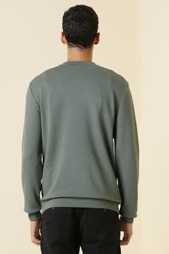 Image of Allen Solly Men's Cotton Blend Crew Neck Solid Casual Sweatshirt