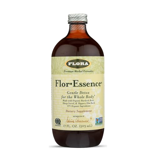 Flora Health Flor-Essence Liquid Tea Blend - Ancient 8-Herb Formula - Natural Full Body Cleanse & Detox - Organic Ingredients - Pure Vegan Formula - Burdock Root, Sorrel, Slippery Elm, Kelp - 500mL