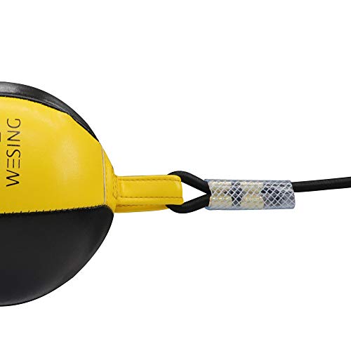 Weisheng Boxing Double End Speed Ball Leather Boxing Training Double-end Bags (Yellow)