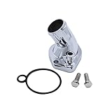 SHLPDFM Silver Water Neck 45 Degree Fits For Ford Chrome Thermostat Housing With O-ring And Bolts for 260 289 302 347 351W