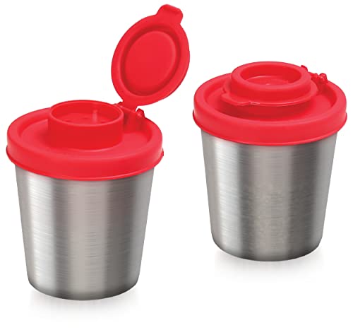 Image of Signoraware Stainless Steel Medium Spice Shaker | Airtight | Kitchen Organizer | Stylish & Functional Design | Compact & Easy to Use | Ideal Masala, Salt & Pepper (100mlx2 | Set of 2 | Red)