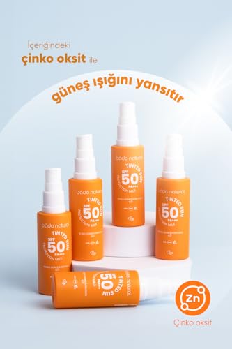 Image of Bade Natural Tinted Mineral Sunscreen SPF 50 - Lightweight Facial Sunscreen Milk with Zinc Oxide, Aloe - Broad Spectrum UVA /UVB Protection - 1 fl oz