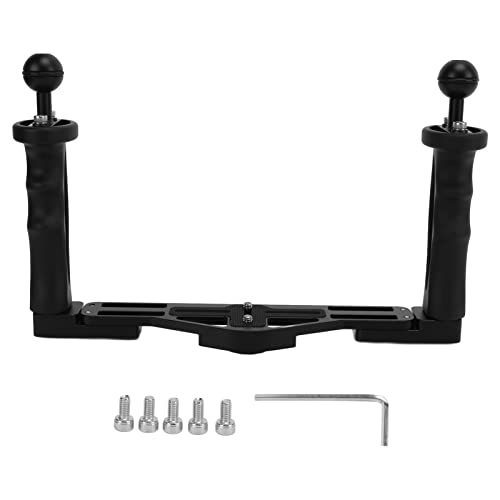 Handheld Stabilizer Tray Handle Grip, Aluminium Alloy Dual Handle Tray Stabilizer Rig Diving Underwater Camera Housing Case Tray Mount