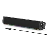 ADELGO PC Lautsprecher 3 Sound Modes, RGB Portable Computer Boxen USB-betrieben Typ C, Soundbar Lautsprecher für PC, Desktop, Mac, PS5, Xbox