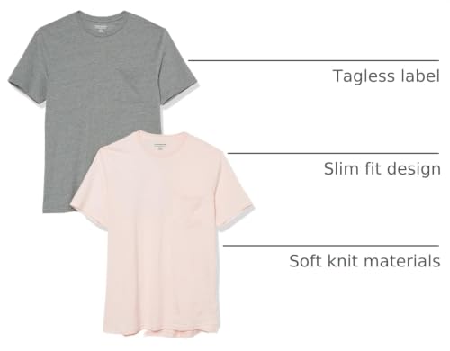Image of Amazon Essentials Men's Short-Sleeve Crewneck Pocket T-Shirts, Pack of 2