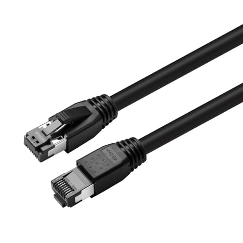 Câble CAT8.1 S/FTP 10 m Noir LSZH idéal pour le streaming 4K et gaming
