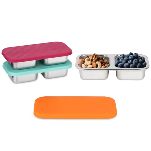 3 Pack Stainless Steel Snack Containers with Lids