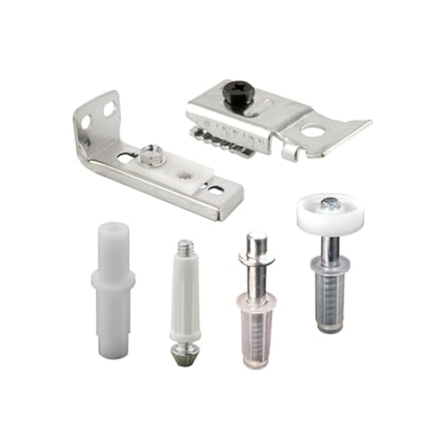 Kit de reparación de herrajes para puerta plegable FHC N7534 - pivotes superior e inferior y rueda guía - para puertas de 1" a 1-3/8" de grosor hasta 50 lbs.
