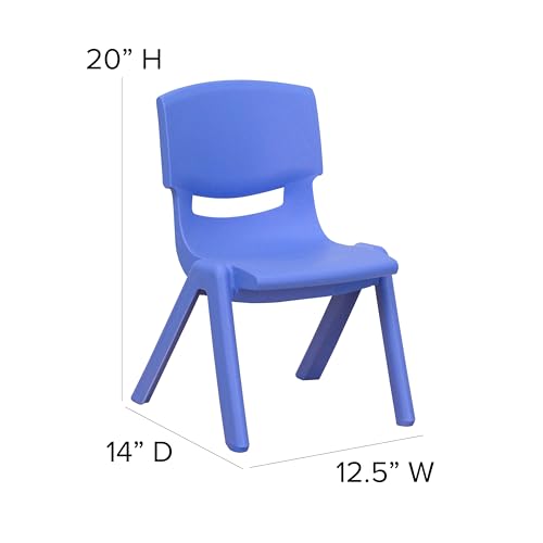 Image of Flash Furniture Whitney 4 Pack Plastic Stackable School Chairs with 10.5 inch Seat Height, Assorted Colors
