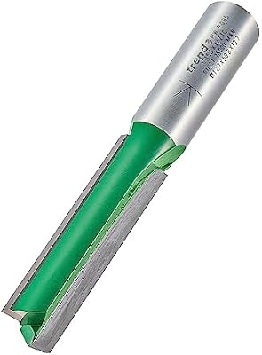 Trend CraftPro Straight Flute Two Flute Router Cutter, 1/2 Inch Shank with 12.7mm Cut Diameter and 50mm Cut Length, Carbide Tipped, C153X1/2TC