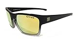 GYST Square Sunglasses matt Black & clear frame with yellow mirror lenses