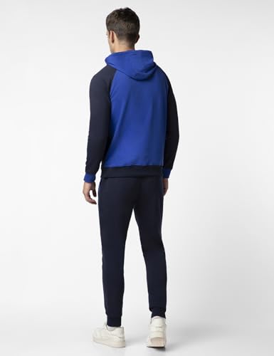 Image of FYLTR Men's Colourblock Hoodie & Jogger Casual Terry Cotton Blend Co-ord Set - Winter Co-ord set for Men | Utility Side Pockets | Full Sleeve | Tracksuit