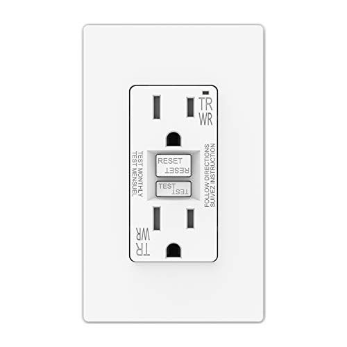 ELEGRP 15 Amp GFCI Outlet, 5-15R GFI Dual Receptacle, TR Tamper Resistant