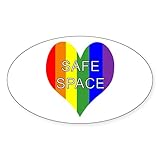 CafePress Safe Space in Heart Oval Bumper Sticker, Euro Oval Car Decal