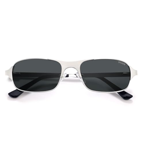 Image of SOJOS Retro Rectangle Polarized Sunglasses for Men Women, 70s 80s Vintage Small Square Sunnies SJ1267