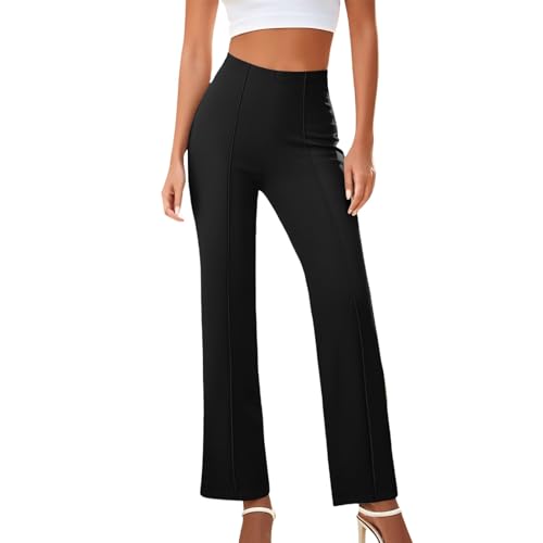 Women's Yoga Dress Pants with Pockets Stretchy Pull On High Waisted Cropped Pants Work Casual Ankle Pants