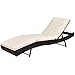 Tangkula Patio Reclining Chaise Lounge, Outdoor Beach Pool Yard Porch Wicker Rattan Adjustable Backrest Lounger Chair