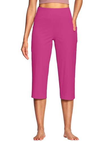 Image of ISEEGZ 15 inch / 18 inch / 21 inch / 25 inch Capri Pants for Women High Waist with Pockets Women's Capris Workout Yoga Pants Loose Straight Leg