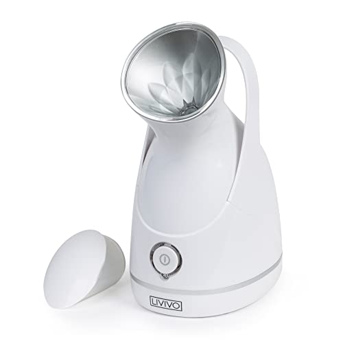 LIVIVO Facial Face Spa Steamer Inhaler with Integrated Ultra-Violet UV Light, Nano-Particle Spray Mist and Single Button Control - Open Skin Pores and Remove Dirt Acne Pimples