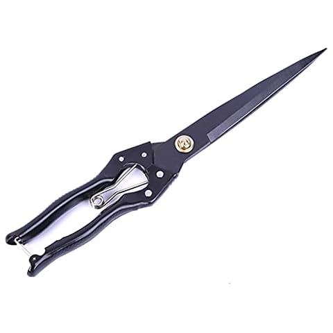 Grass Shear Sheep Shear Alpaca Shear - Coated Wear-Resistant Handle, Manganese Steel Double Blade, Strong Spring Suitable For Cattle And Sheep and Horse Hair Hand-Cut (Black 12.6 inches) Cover
