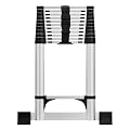 Makamsui 12.8/15.5 FT Telescoping Ladder, Stainless Steel Expandable Folding Telescopic Ladder with Locking Mechanism, Multi-Purpose Collapsible Ladders for Home or RV Outdoor Work, Bearing 330lbs St