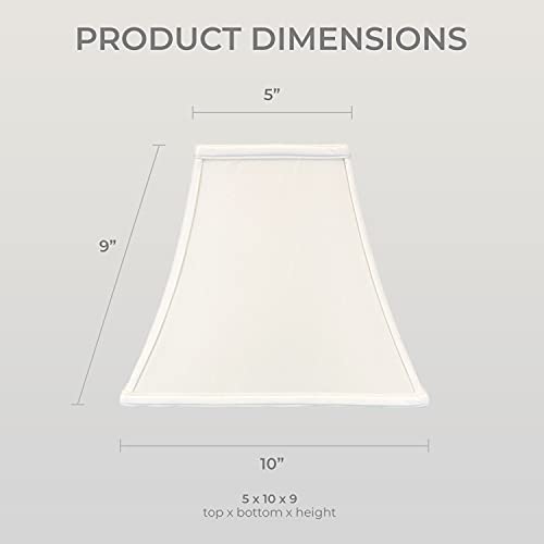 Image of Royal Designs, Inc. Regal Series Square Bell Lamp Shade, 5 x 10 x 9, White, Set of 2