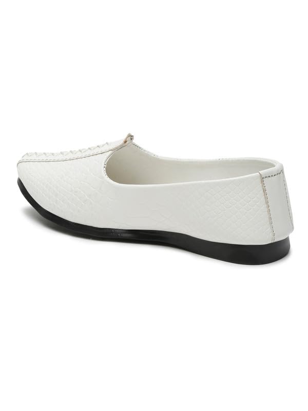 Tiny Bugs Boys Ethnic Wear White Mojaris for 2 Years to 12 Years Old Boys -TBBYMJWH0470 3