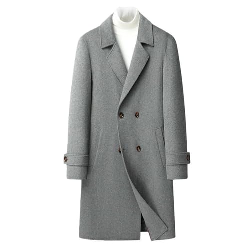Trench long en laine pour homme à double boutonnage manteau d hiver chaud
