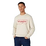 wrangler beige jacket 100% BCI COTTON Wrangler Men\'s Frame Logo Crew Sweater, Beige, 3X-Large