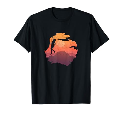 Retro Berg Klettern Felsenklettern Bouldern T-Shirt