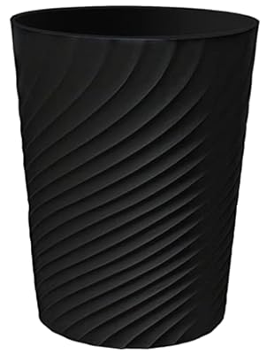 DAJITRE 1.8 Gallon Small Trash Can Wastebasket Recycling Bin Slim Profile for Compact Spaces Bathroom, Office, Bedroom, Kitchen (1.8 Gallon, Black)