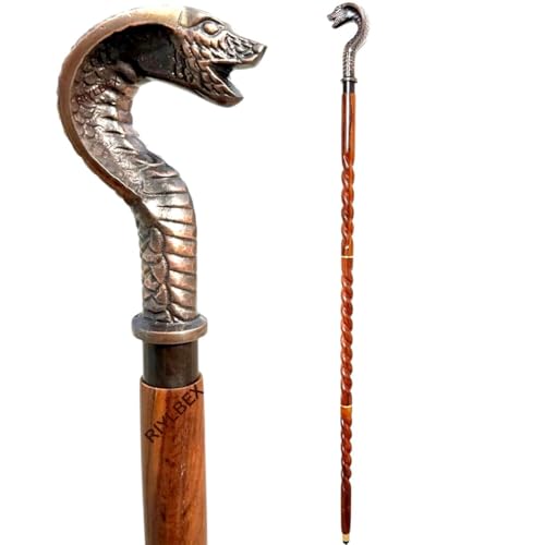 Canne serpent en laiton et bois torsadé, le cadeau idéal pour collectionneur exigeant