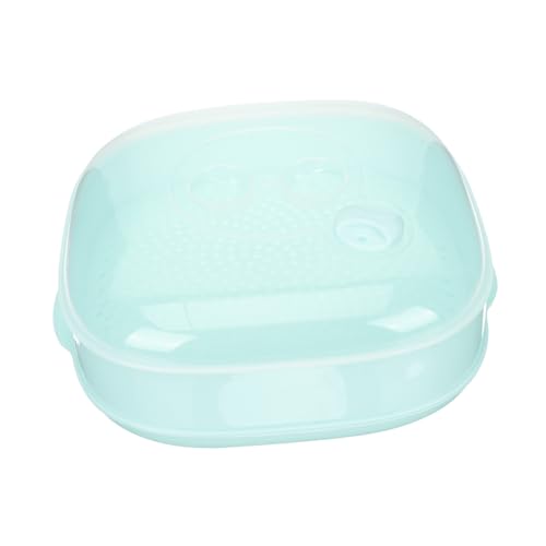 iplusmile Vaporera para Microondas con Tapa Olla de Plástico para Cocinar al Vapor Verduras y Dumplings Herramienta de Cocina Saludable para Hogar y Estudiantes una Sola Capa Fácil Uso y