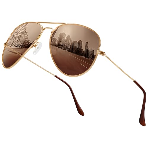 Image of Classic Aviator Sunglasses for Men Womens Polarized UV Protection Driving Sunglasses