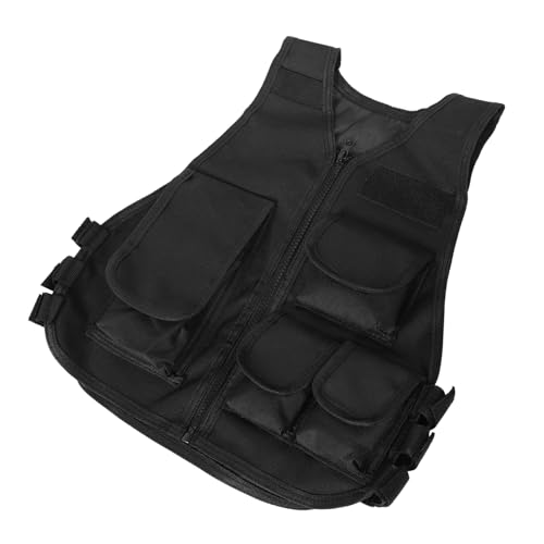VBESTLIFE Taktische Airsoft Paintball-Weste für Kinder und Erwachsene Im Freien (Schwarz S 2x3in)