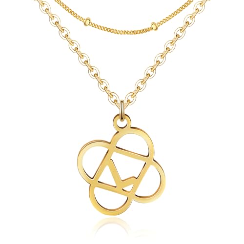 GIFT4U Layered Heart Initial Necklace for Women, L Initial Necklaces, 14K Gold Plated Double Heart Initial Necklaces, Letter Necklaces Gold, Gold Necklace for Women Layered, Gifts for Teen Girls