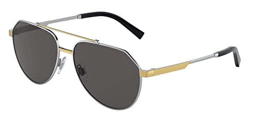 Lunettes de Soleil Dolce & Gabbana DG 2288 Silver Gold/Dark Grey 59/15/145 homme