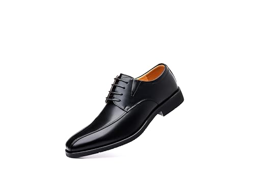 Men's Classic Derby Oxford Dress Shoes, Leather Lace-up (Black, Adult, Men, 9.5, Digital, US Shoe System, M (Medium))