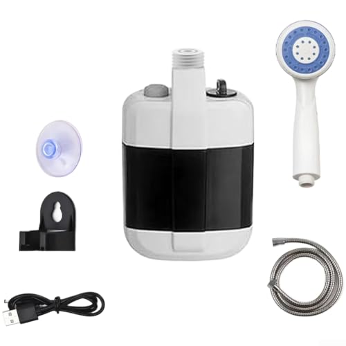 Accarugty Bomba de ducha recargable USB portátil al aire libre, para acampar y viajar, rociador de flujo de agua estable, para baño, lavado de coches, limpieza de mascotas y uso en el jardín