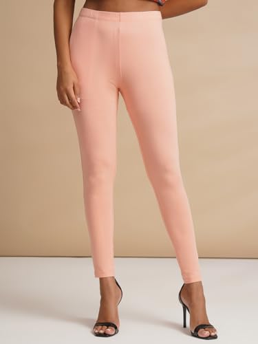 Image of ONE SKY Women Full Length Leggings | Cotton Modal Spandex Blend | High Waist Stretchable & Bio-Washed Fabric | Colour-Lock Technology | Comfortable Leggings for Women