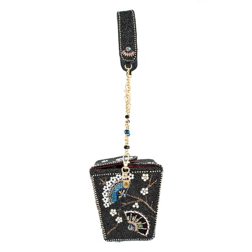 Mary Frances Fanfare Beaded Handbag Takeout Container Novelty Evening Purse Statement Bag, Black3