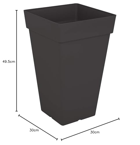 CAPRI SQUARE HIGH POT 50CM ANTHRACITE