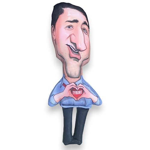 Anti Justin Trudeau Dog Toy | Tyrant Trudeau Chew Toy with Squeaker, Canadian Gag Gift, Triple Stitched Durable Polyester, 12” Size